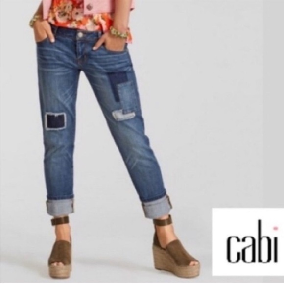 CAbi Denim - Cabi Slim Boyfriend Jeans Low Rise Straight Patchwork Size 2